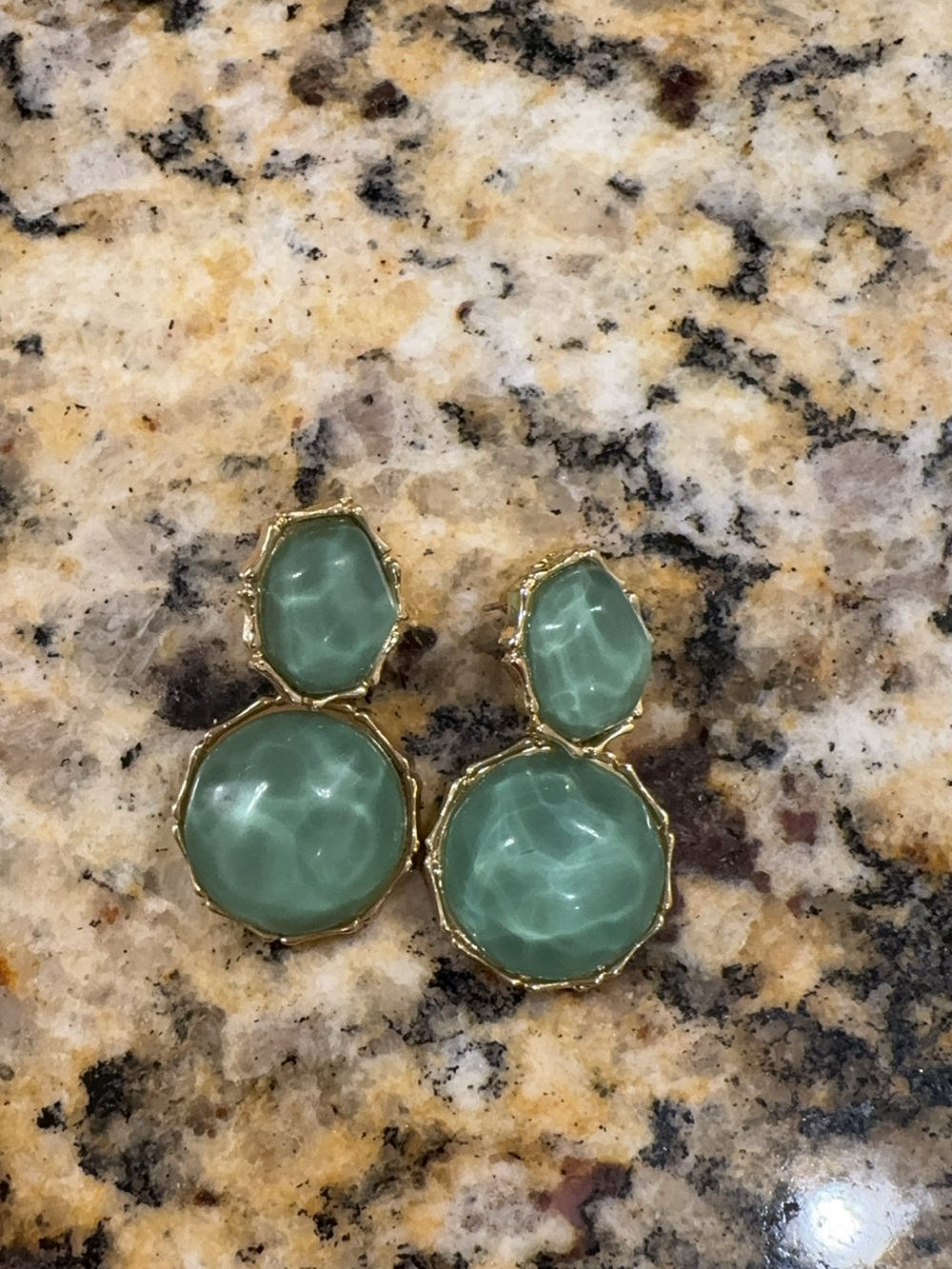 Gold-Tone Green Double Drop Earrings